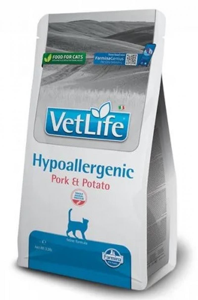 Farmina Vet Life Hypoallergenic pork & potato диета для кошек  при пищевых аллергиях, уп. 400 г