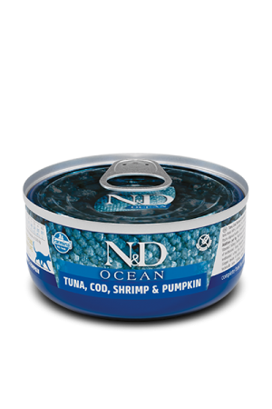 Farmina N&D Grain Free Ocean Cat Tuna, Cod, Shrimp & Pumpkin wet food 70гр