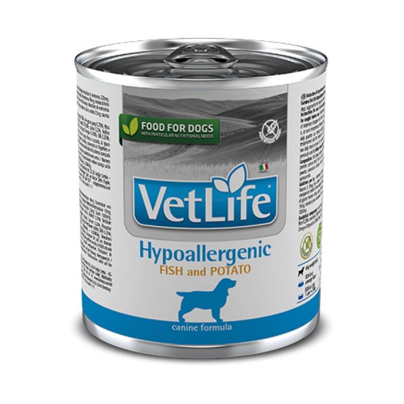 Farmina Vet Life Hypoallergenic fish & potato диета для собак при пищевых аллергиях, банка 300 г