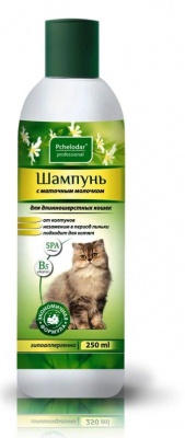 Шампунь с маточным молочком для длинношерстных кошек / 250 мл (Пчелодар) 