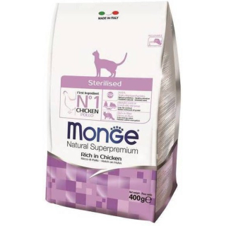 Сухой корм Monge Cat Daily Line Sterilised корм для стерилизованных кошек, из курицы