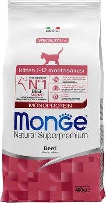 Сухой корм для кошек Monge Cat Speciality Line Monoprotein с говядиной (400г)