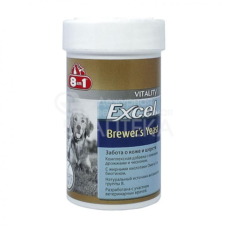 8 in 1 EXCEL витамины, Brewers Yeast с пивными дрожжами и чесноком для собак и кошек, уп. 140 таблеток
