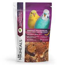 Mikimeals корм для волнистых попугаев в период линьки 400 гр