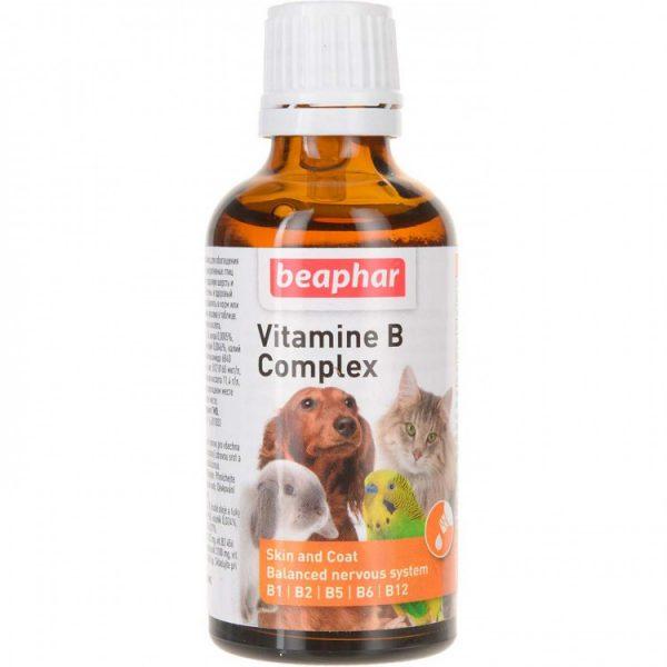 BEAPHAR Vitamin B Complex Беафар Комплекс витаминов группы В д/собак, кошек, грызунов и птиц фл50мл.