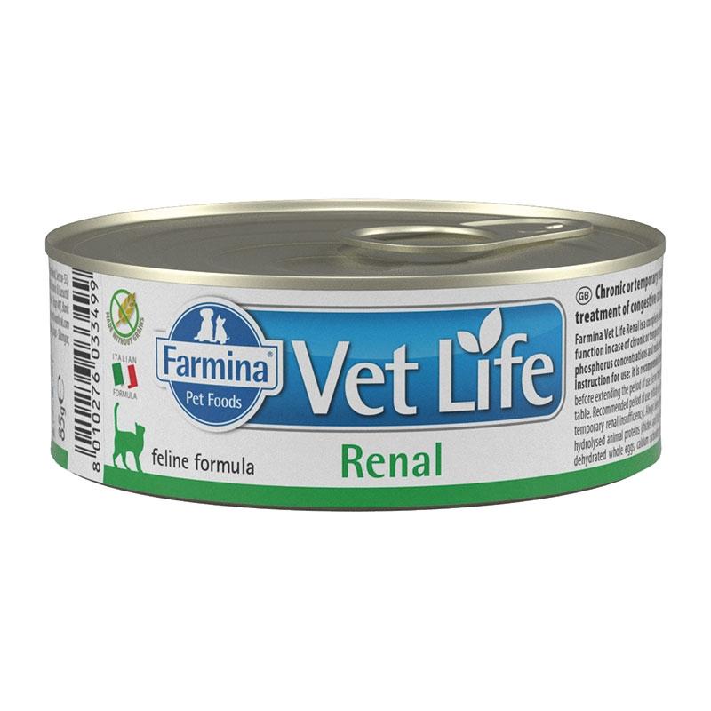 Farmina Vet Life Renal диета для кошек при почечной недостаточности, банка 85 г