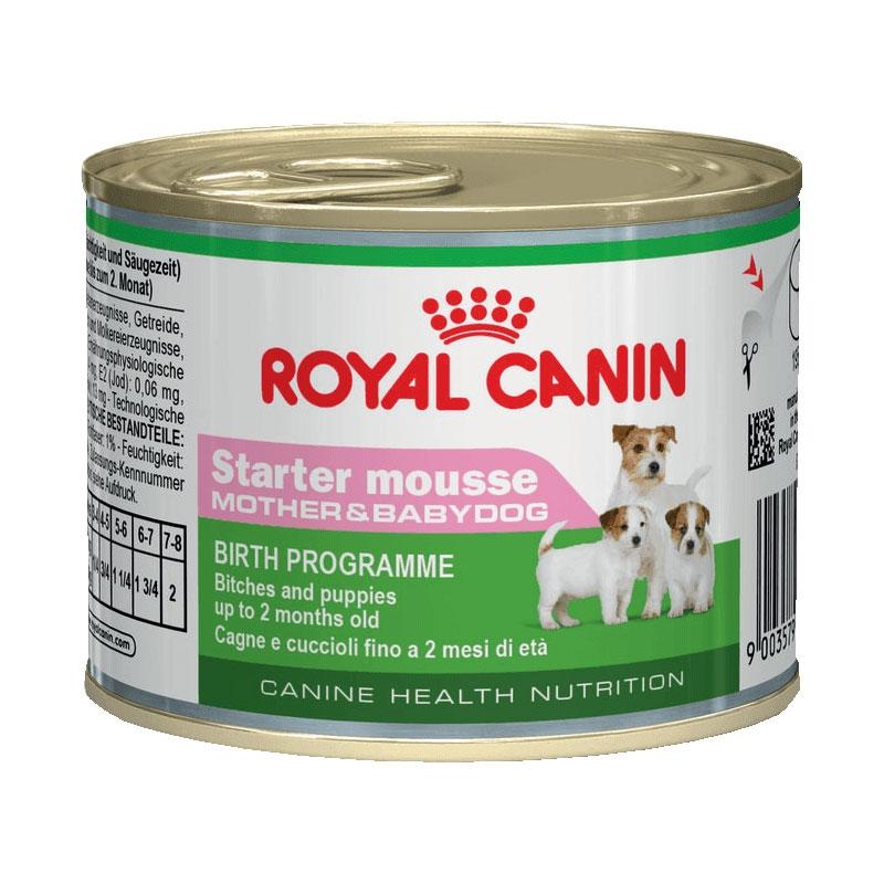 Royal Canin Starter Mousse корм для щенков до 2 месяцев и для беременных и кормящих сук, банка 195 г