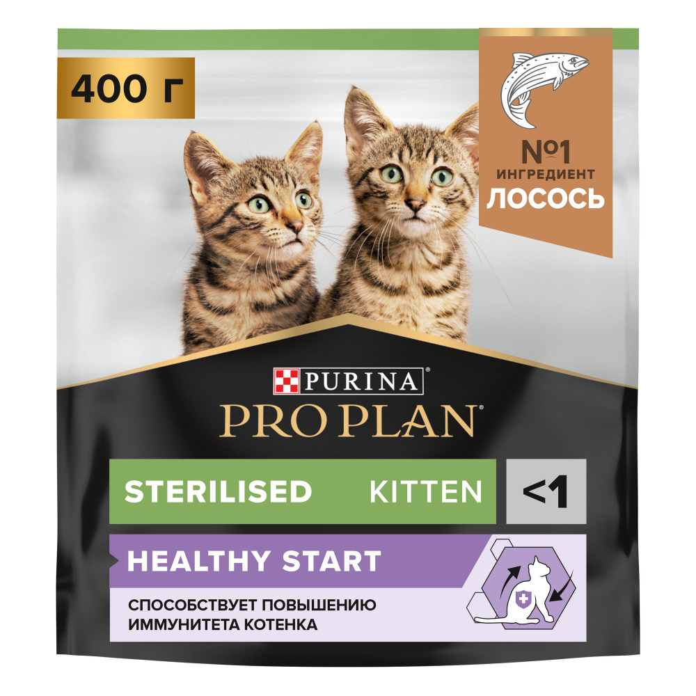 Purina Pro Plan Корм сухой для стерилизованных котят (лосось) 400гр