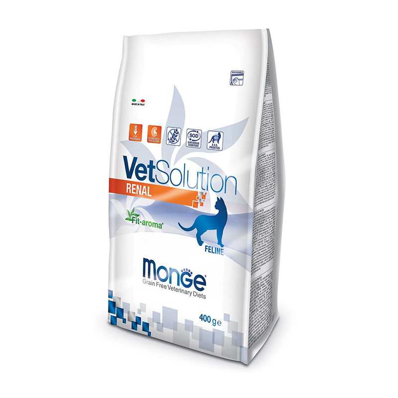 Корм Monge VetSolution Renal Cat диета при почечной недостаточности у кошек, 400 г